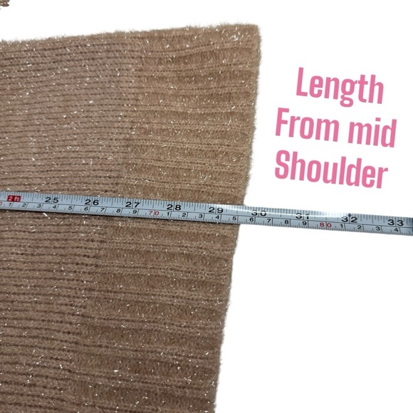 H&M shimmer Knit sweater womens medium pink beige - Picture 8 of 8